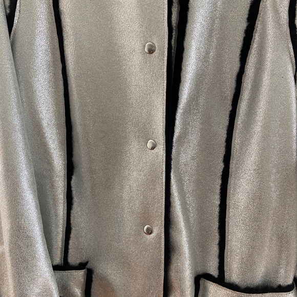 TORY BURCH Women's Metallic Esme Reversible Coat - Picture 8 of 11